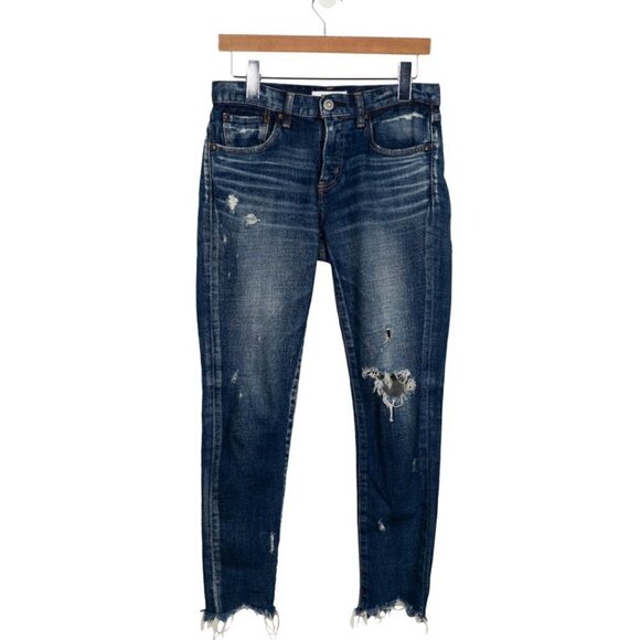 Moussy Jeans‎ Vintage Glendale Mid Rise Distressed Skinny Denim Boho Size 25 - Picture 2 of 6